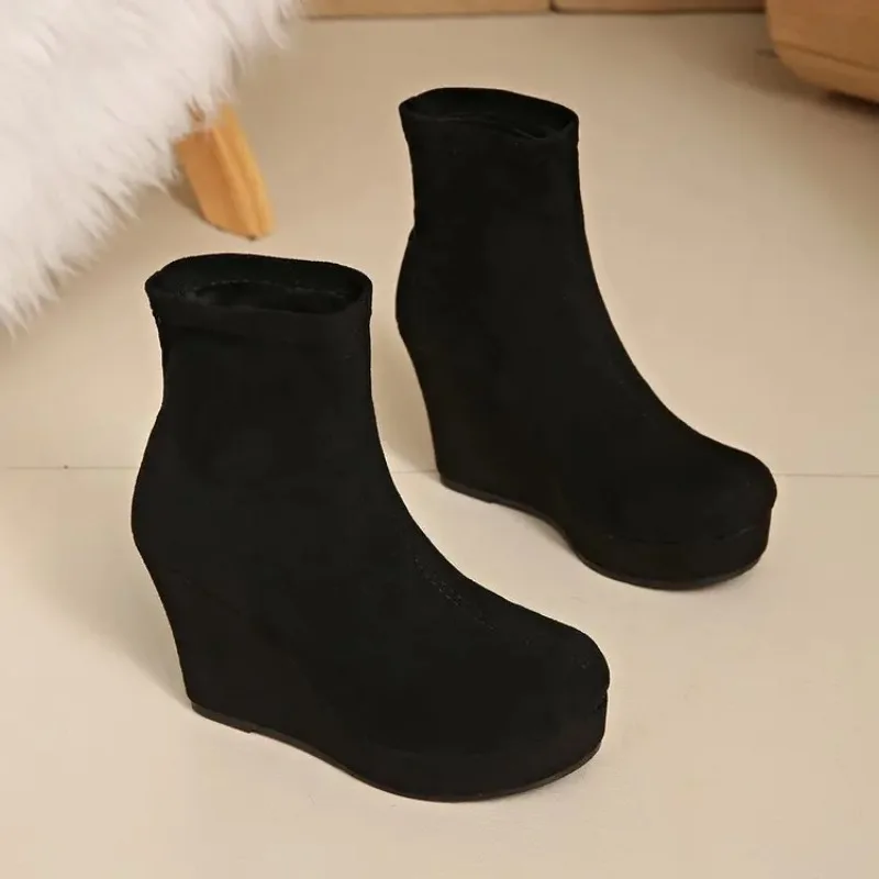 Dicke, wasserdichte Plateausohle mit erhöhter Höhe – vielseitige, bequeme, rutschfeste und atmungsaktive Damen-Ankle-Boots._voghion.com