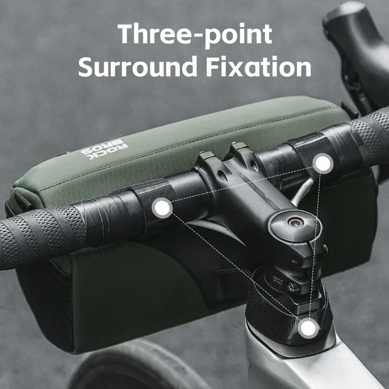 ROCKBROS Torba na kierownicę rowerową 2,2 l Wielofunkcyjna torba rowerowa Mtb na rower szosowy Regulowana torba na ramię Pakiet rowerowy 3D Design