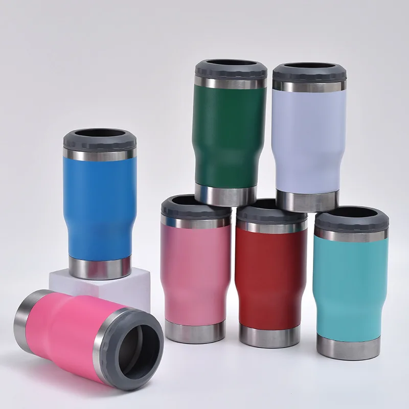 14oz Silicone Anti Slip Tumblers Stainless Steel Vacuum Insulated Travel Mug Coffee Cup Double Wall Thermal Water Bottle