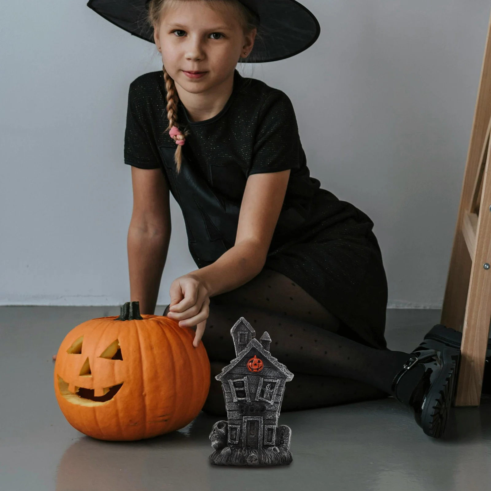 

Pumpkin Haunted House Decoration 7142L-01 Large Halloween Figurines Miniatures Garden Atmosphere Arrangement Creative Ornaments