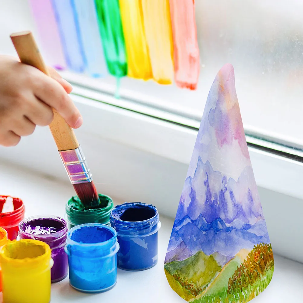 

18 Pcs Ornaments for Kids Foam Cone White Cones Diy Tree Crafting Drawing Foams Child