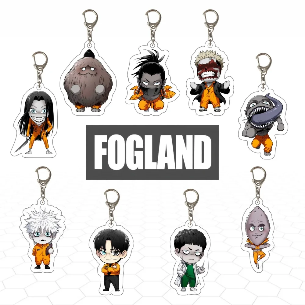 Anime Fogland 6cm Acryl-Schlüsselanhänger Q Chibi Nox Zeke Gefängnisanzug Kreatur Taschenanhänger Deko Sammlerstück Geschenk