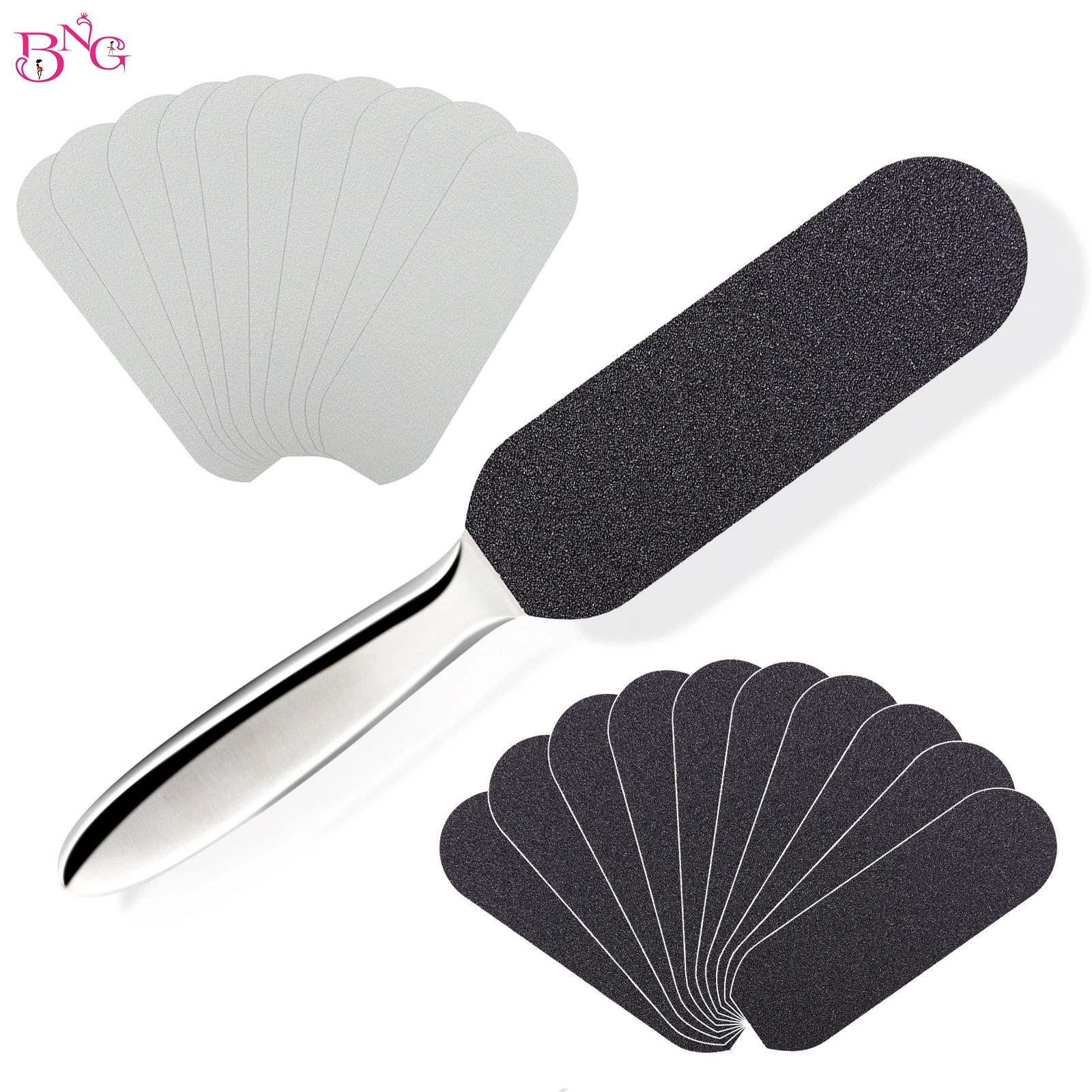 BNG 10pcs #80 #180 Foot Files Replace Sanding Cloth Pedicure Feet Foot Care Tool Calluses-Remover Dead Skin Foot Rasp Refill