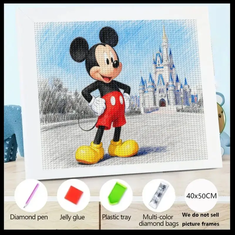 

1 шт. 5D полная дрель Микки Маус мультфильм алмазная живопись комплект, DIY замок Диснея сверкающий драгоценный камень художественное ремесло для взрослых детей начинающих