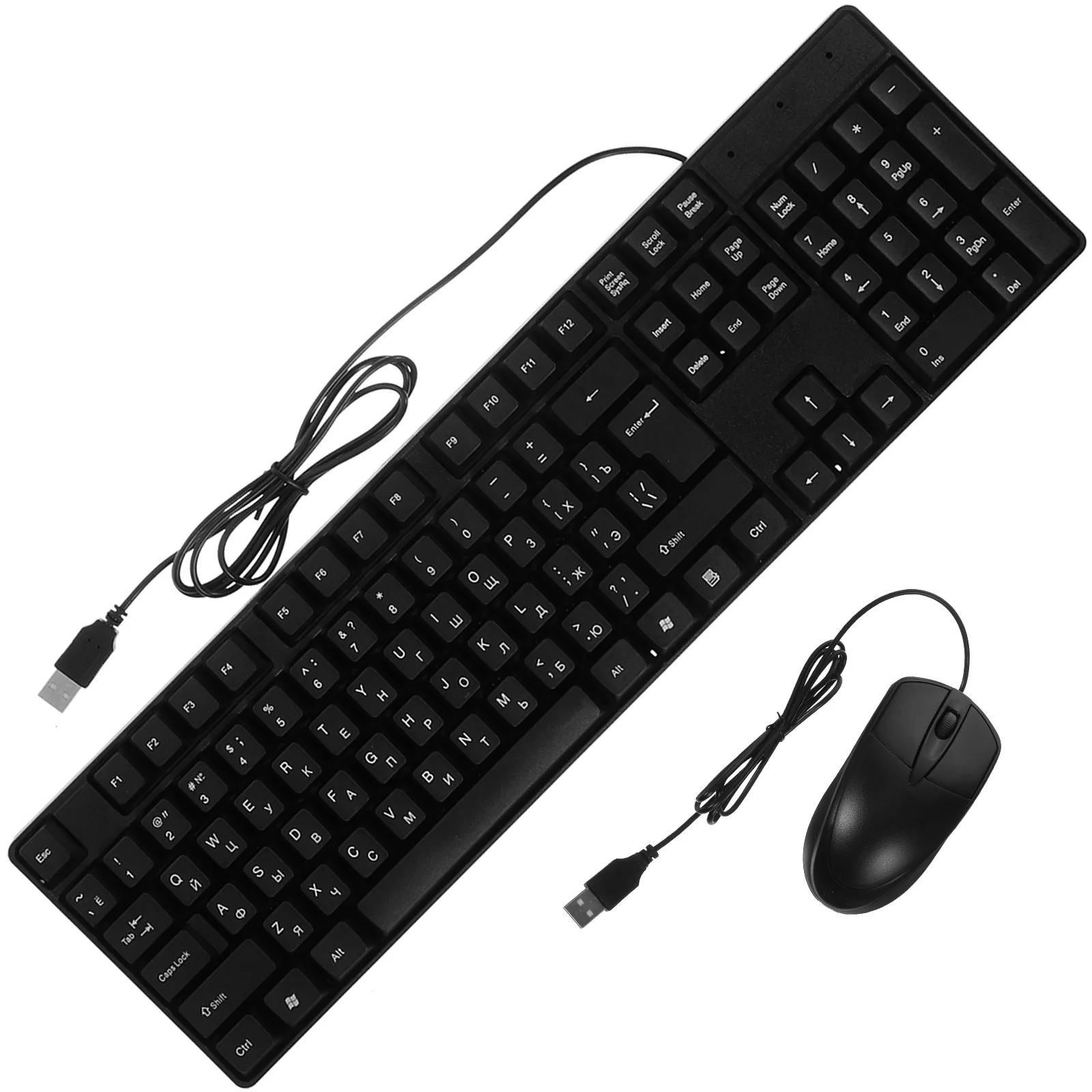 

1 комплект, 1 комплект, комбинированная клавиатура и мышь, Plug Play, тихая компьютерная клавиатура, мышь для ПК, ноутбука, полная высокая