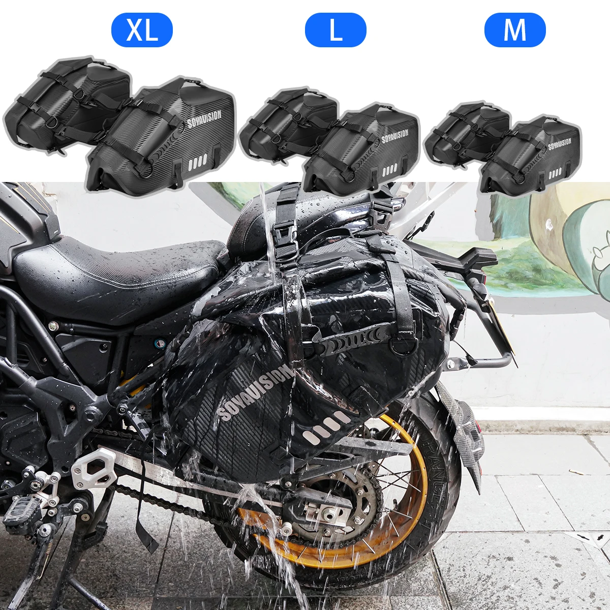 Motorcycle Bag Outdoor Dry Bag Waterproof 18L 28L 48L Shoulder Bag, Diving, Swimming, Hiking Driving Travel Tail Bag Waterproof