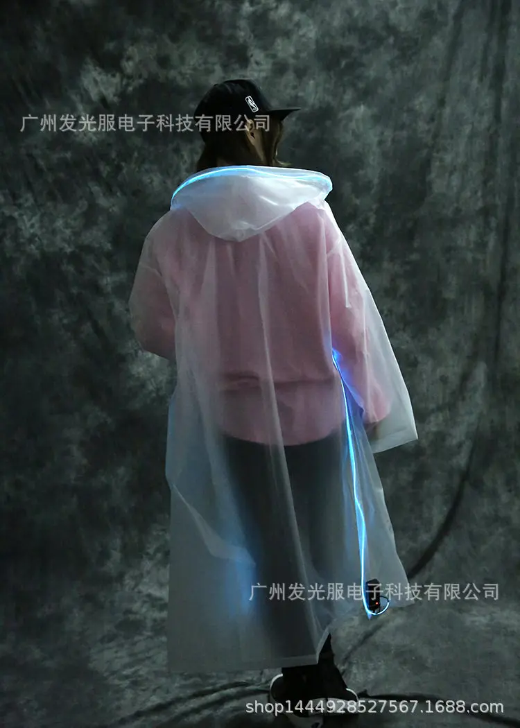 LED Luminous Poncho Long Whole Body Rainstorm-proof Transparent Thickened Men's and Women's Raincoats Star Concert Site view 5