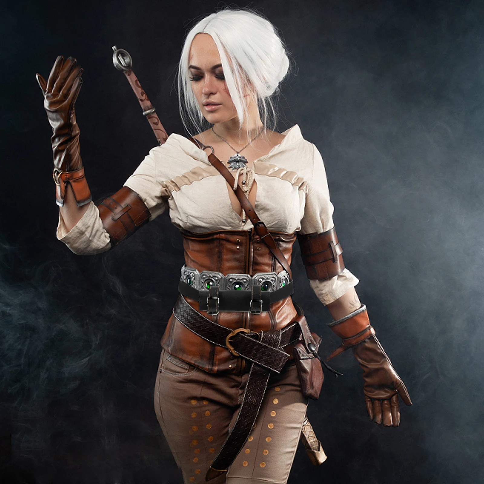 

Sword Waist Medieval Belt For Halloween Cosplay Adjustable Sword Holder Costume Accessory Role Play Gear