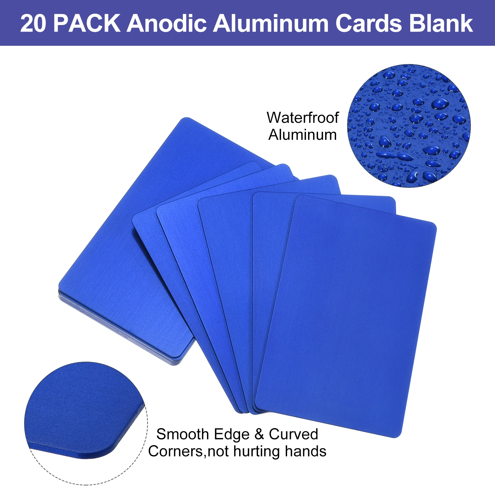 20/30Pcs 86x54x0.8mm Metal Business Cards Anodized Aluminum Blanks Name Card Laser Engrave Printable Name Cards for Custom DIY