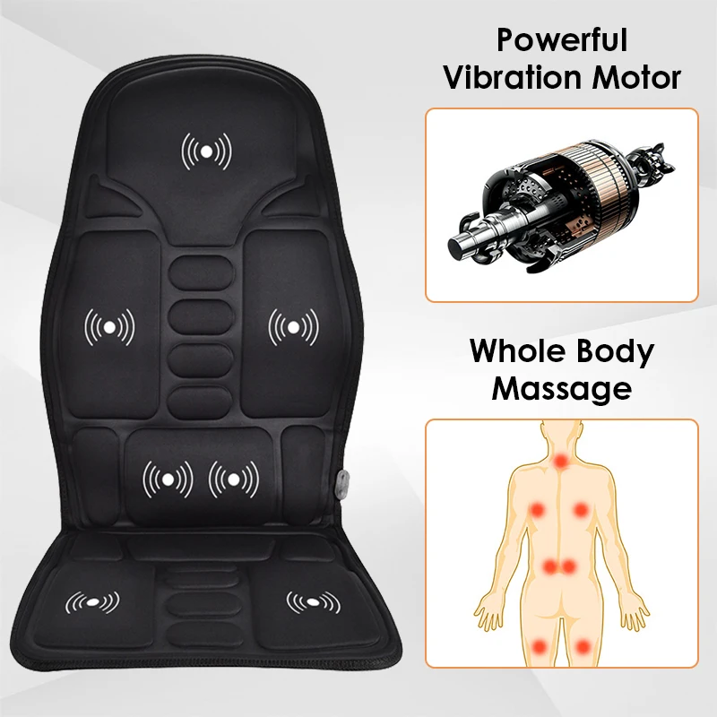 

Customizable Car Chair Body Massage Heat Mat Seat Cover Cushion Back Massager With Remote Controls Home Office Lumbar
