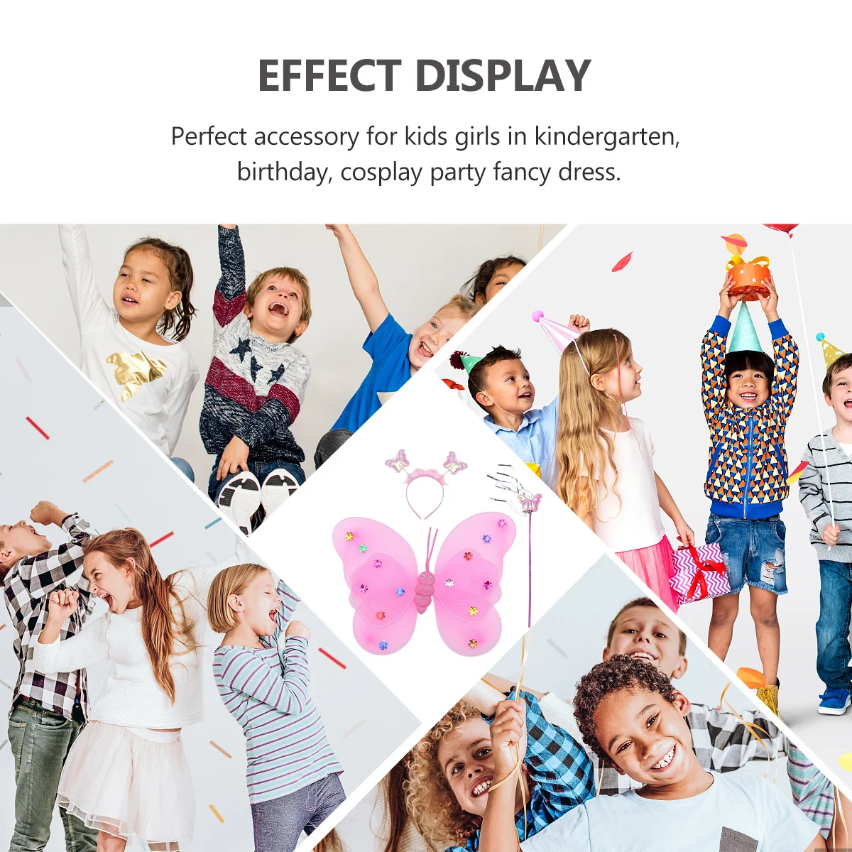 3 個の蝶の羽セット二重層妖精の羽女の子子供のための蝶の羽コスチューム素敵なコスプレパーティーアクセサリー