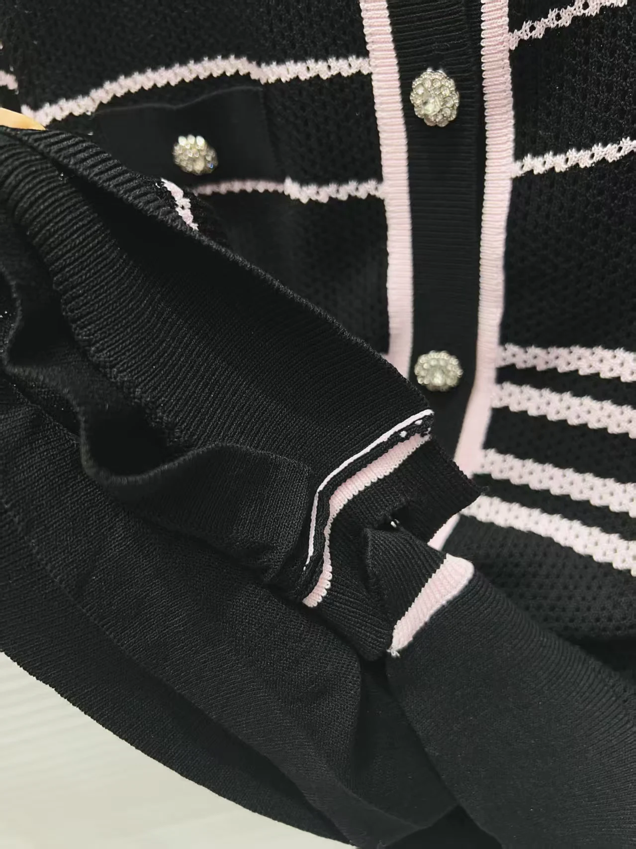 Sweet Preppy Sle Striped Knitted Open Cardigan Spring 2026 Women's Long Sve Jaet Metal Button Casual Chic Outerwear