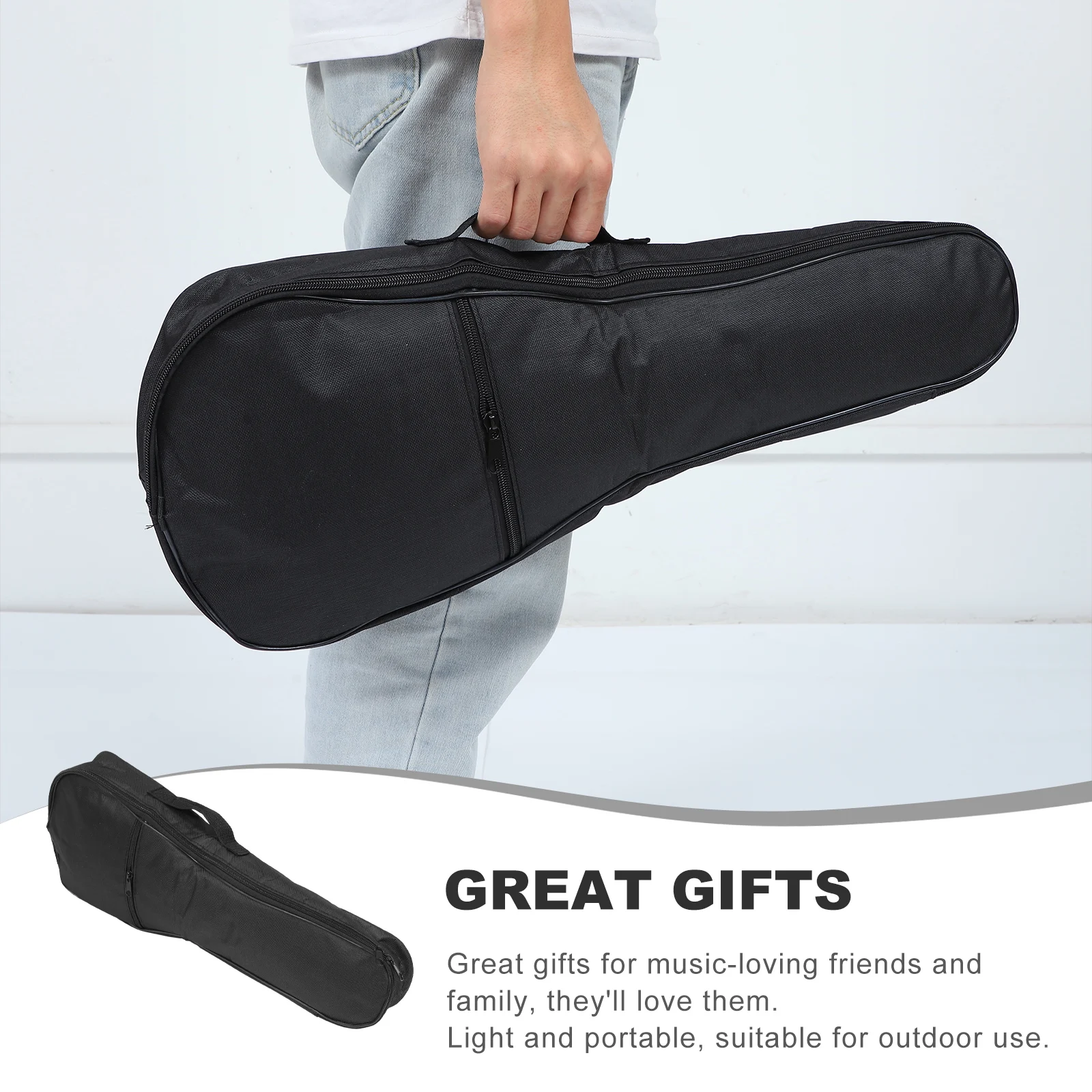

1pc Oxford Cloth Bag Portable Lightweight Storage Carrying Bag For Ukulele Pouch For Musical Instrument Durable Case Black Color