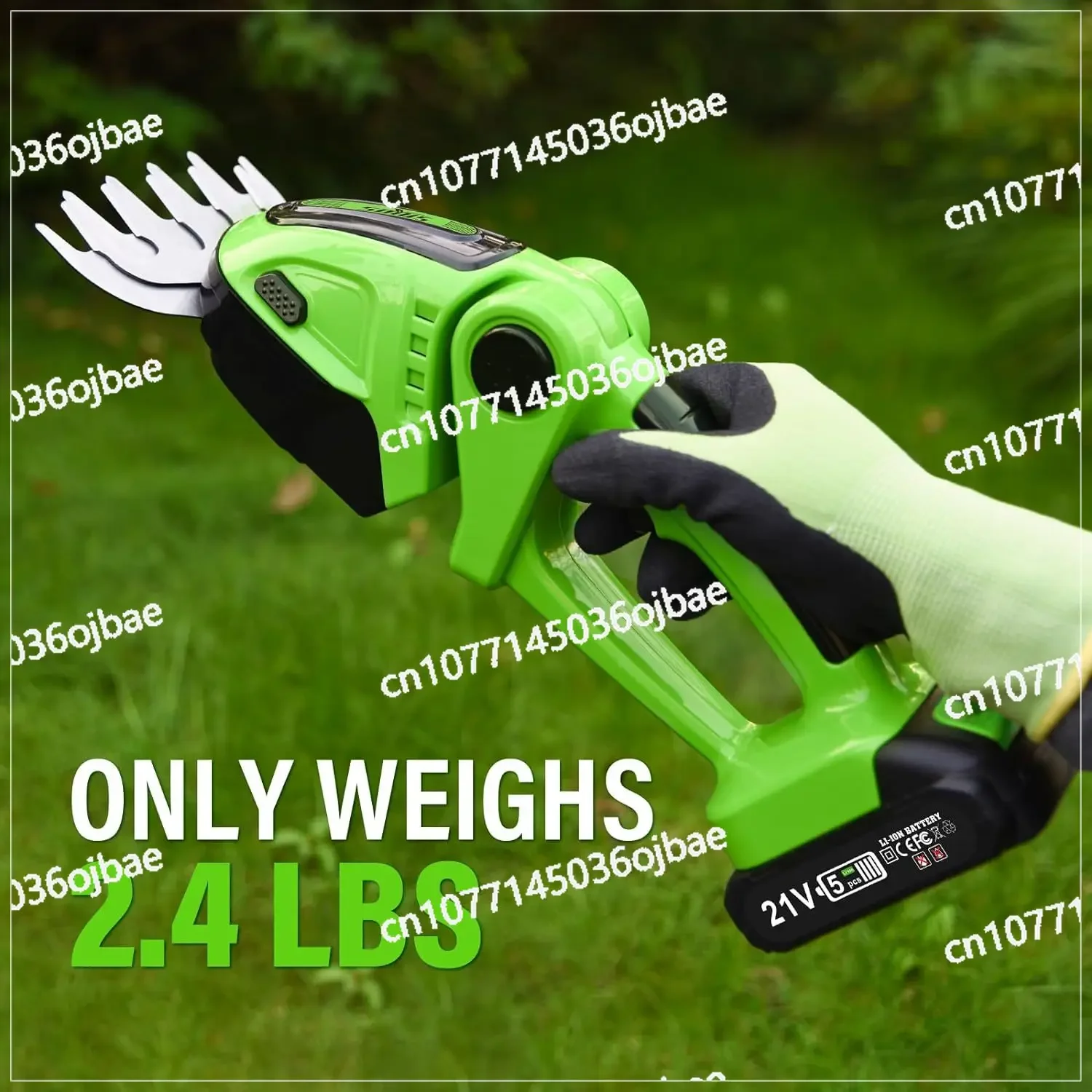 21V Electric Grass Trimmer and Shrub Trimmer 2-in-1 Handheld Hedge Trimmer