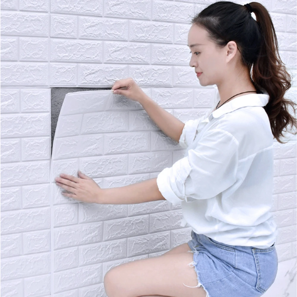 10-40pcs 38.5cmx35cm 3D Wall Stickers Self-adhesive Wallpaper Oil and Moisture Resistant Stain Resistant  Decorative Stickers ﻿