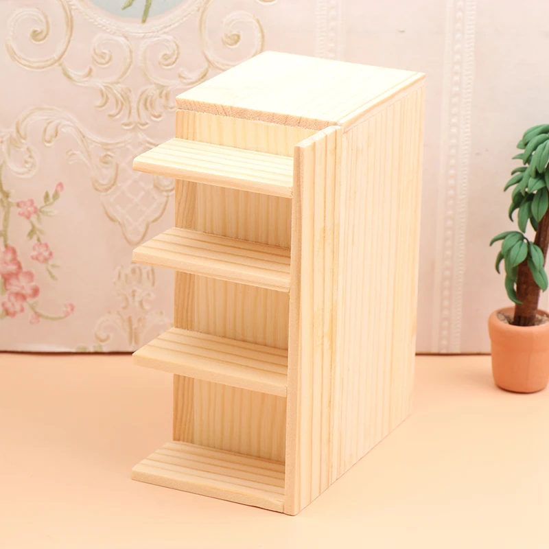 1/12 Dollhouse Simulation Bookcase Storage Cabinet Dollhouse Living Room Decor Dolls House Miniature Furniture Accessories