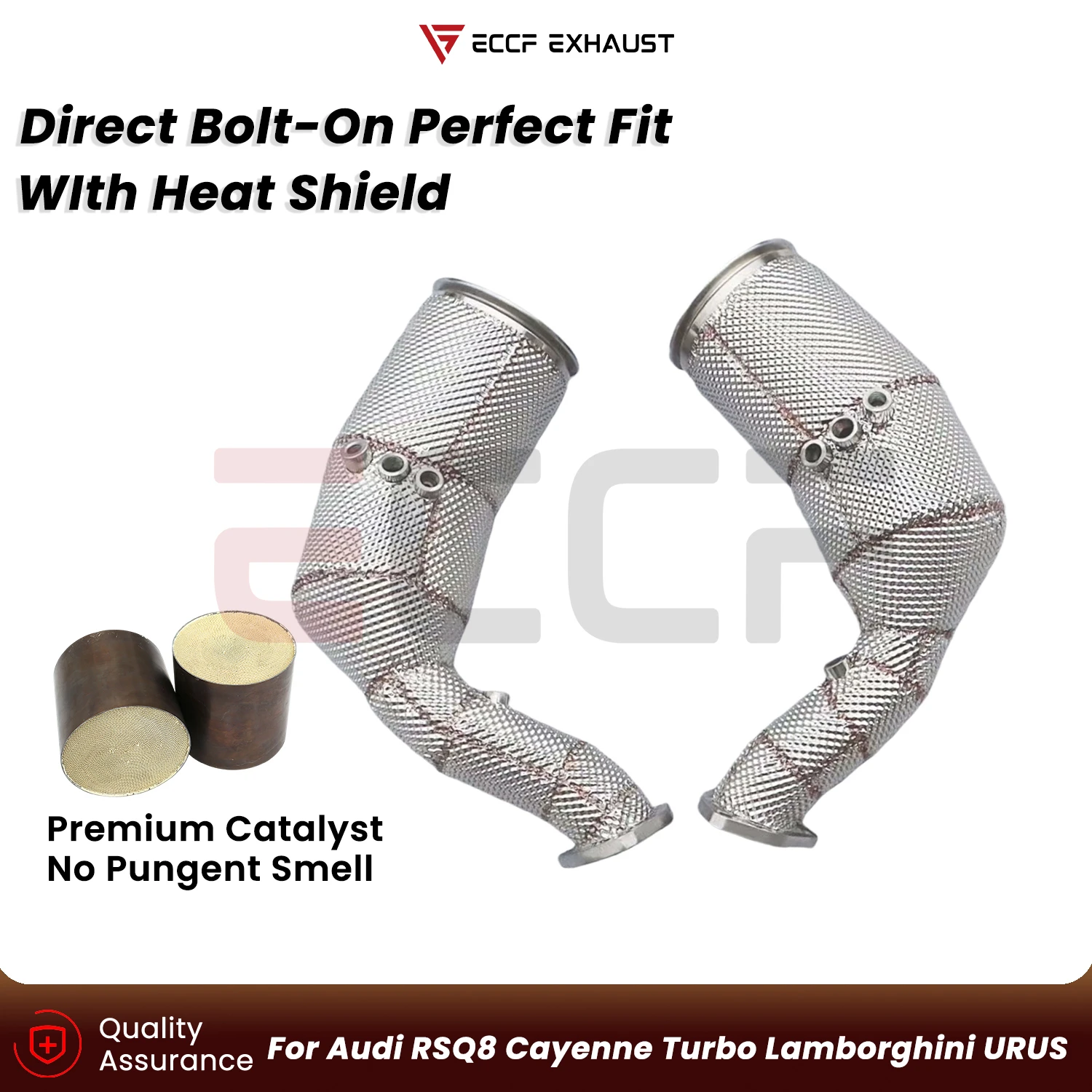Sporty Downpipe with Heat Insulation For Audi RSQ8 Cayenne Turbo Lamborghini URUS Plug and Play Upgrade Performance