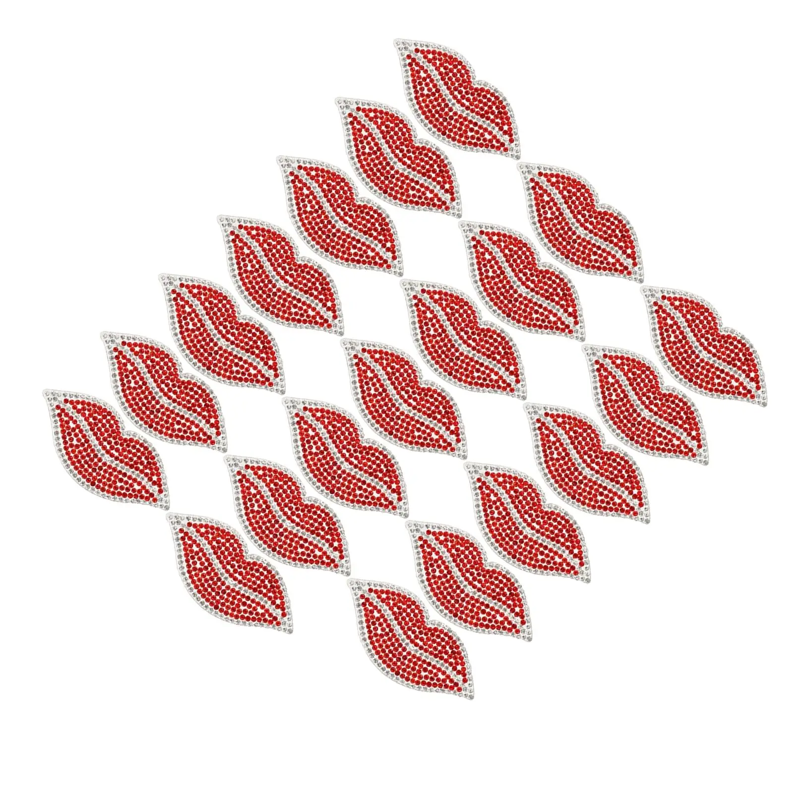 20Pcs Red Lip Crystals for DIY Fashion Decoration, Sparkling Resin for Clothing &