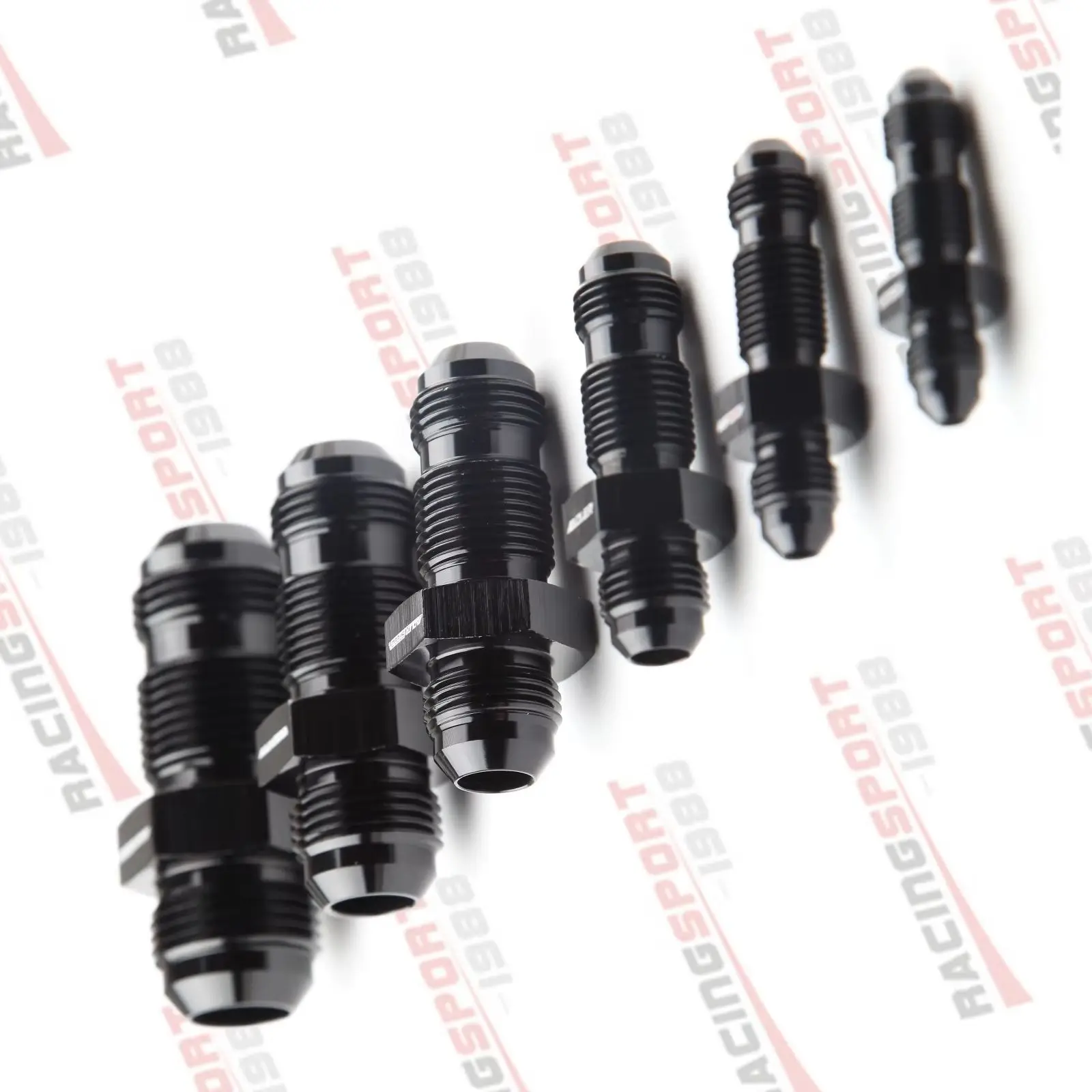 a+ AN3 AN4 6 8 10 12AN Male Straight Elbow Flare Bulkhead Adptors Anodized Aluminium Fitting Oil Adapters Accessories Blue/Black