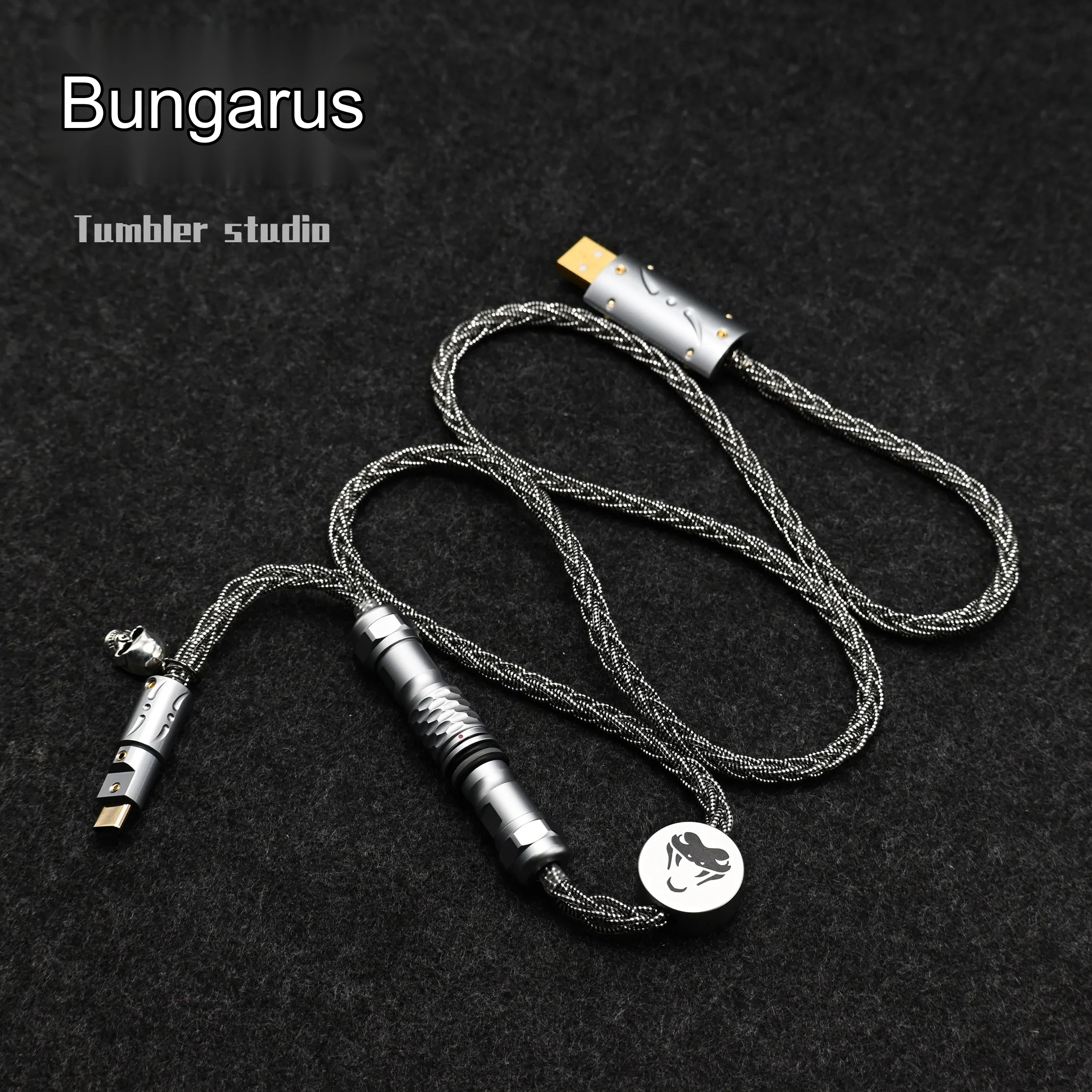 Tumbler Studio Silver Ring Snake Theme Single Crystal Copper Custom Mechanical Keyboard Aviator Cable Coiled Gaming Cord