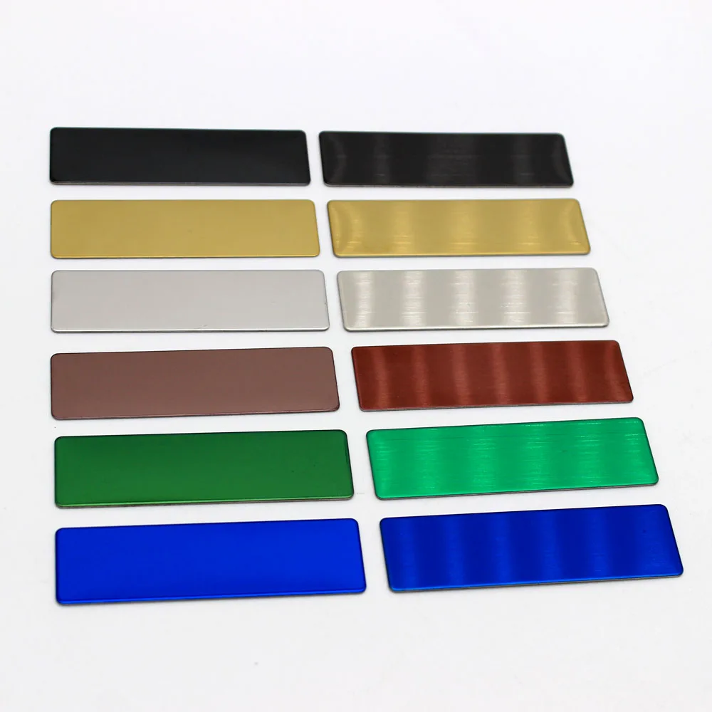 5-10 pçs gravura a laser nome crachá titular canto redondo crachá de aço inoxidável material em branco id nome tag 70x20mm