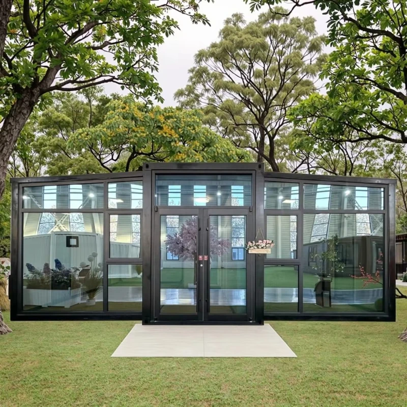 حاوية ألواح شمسية مسبقة الصنع بطول 40 قدمًا، ثلاثة منازل جاهزة لغرف النوم للاستخدام في السوبر ماركت في قرية العطلات