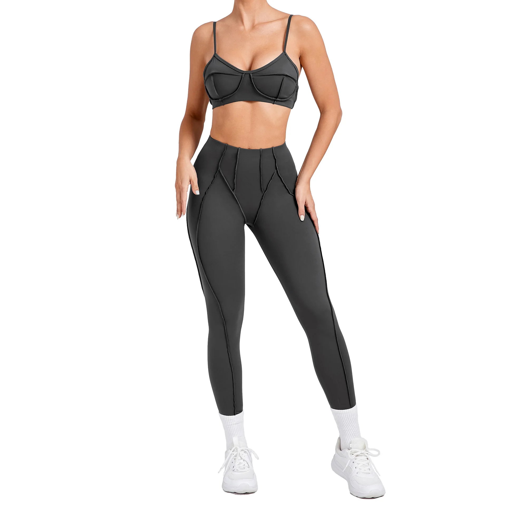 

Chic Set High Waist Seamless Set Sculpting Gym Workout Set Cropped Long Sleeve Sports Sets Slimming Stretch Airy Compression