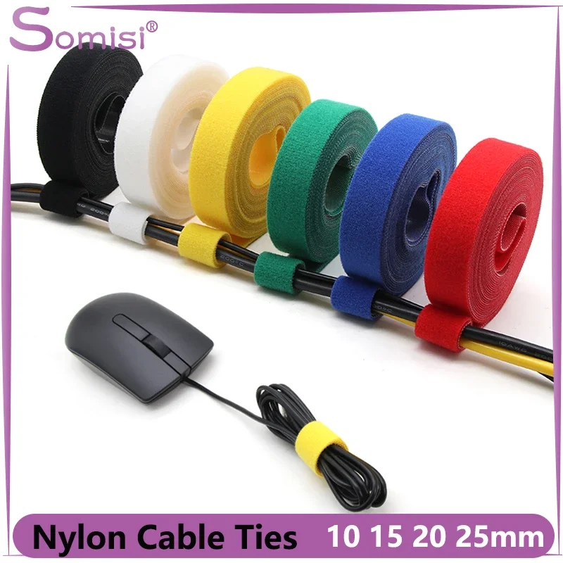 5m/roll Cable Tie Holder Self Adhesive DIY Accessories Nylon Strap Cable Management Wire Organizer Fastener Belt For Wires