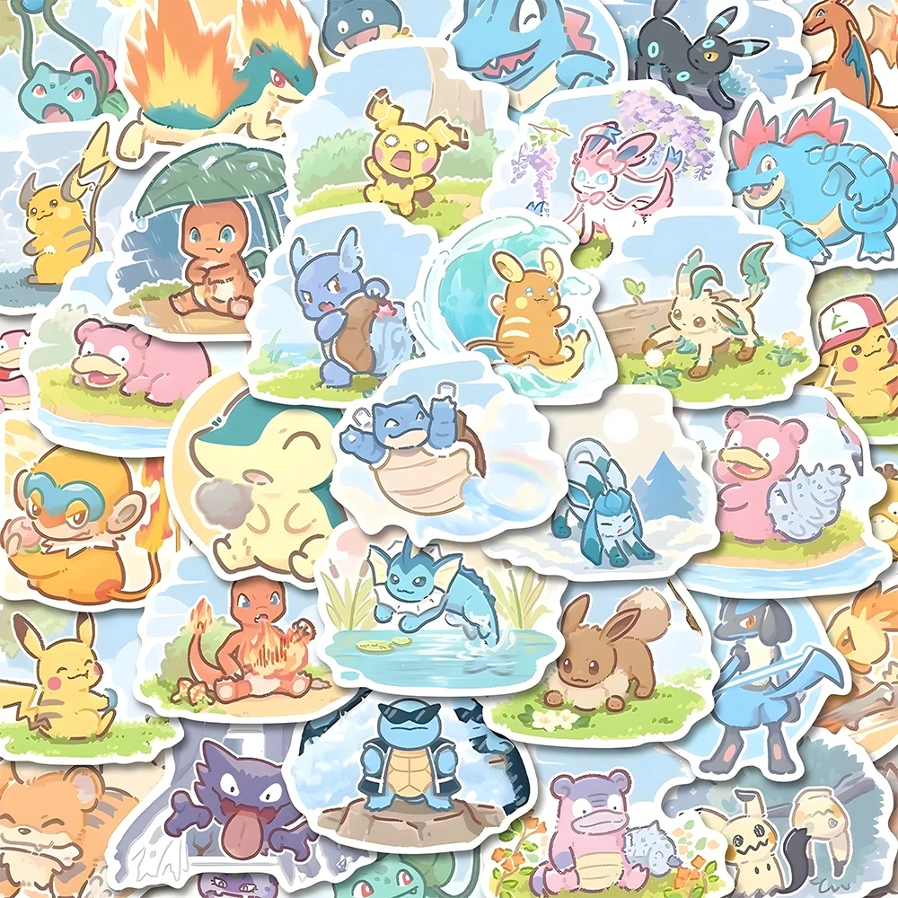 

10/30/60pcs Cute Pokemon Anime Stickers Pikachu Cartoon Decals DIY Laptop Skateboard Phone Kawaii Anime Sticker Toys Gifts
