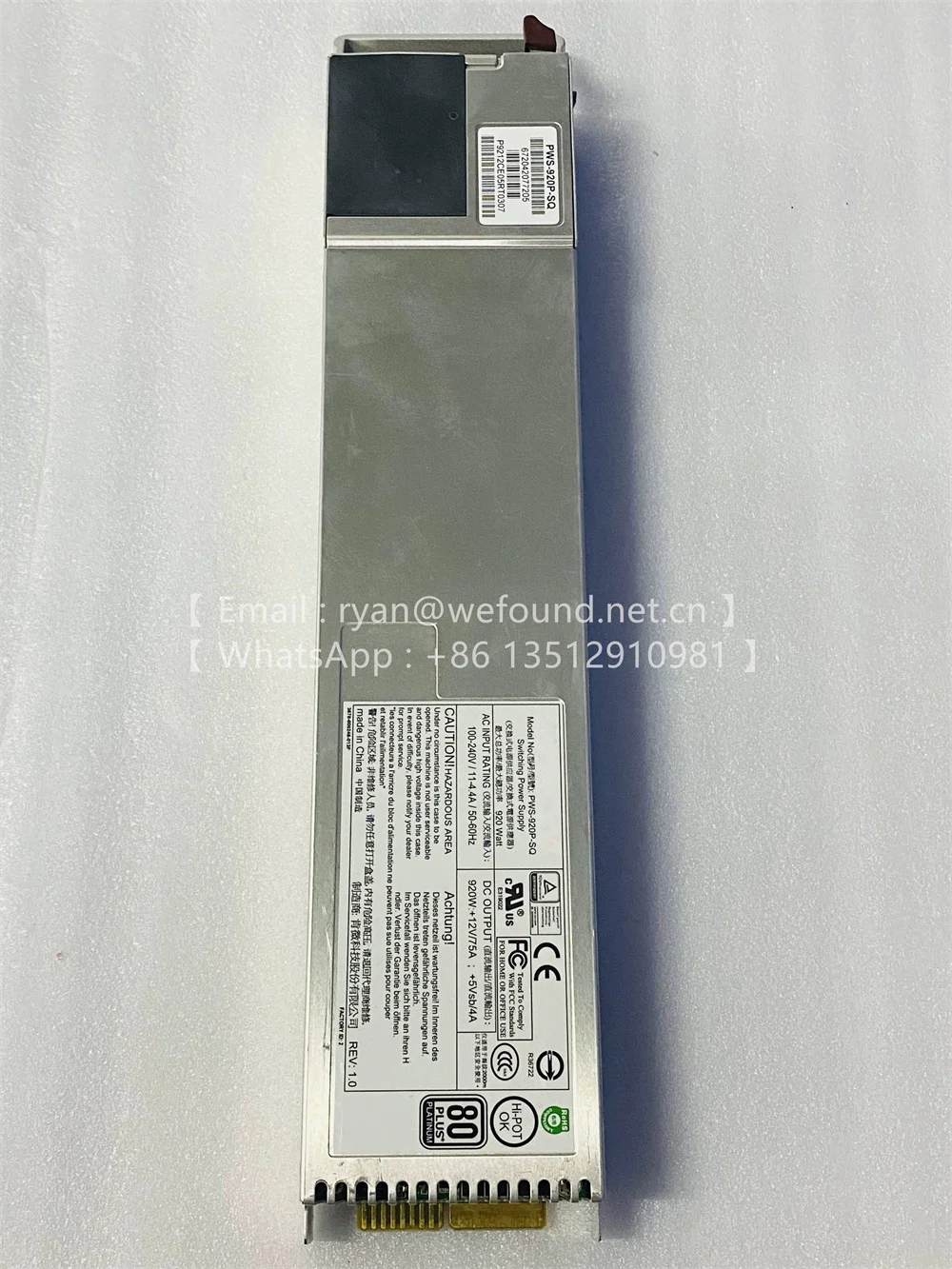 

МОДУЛЬ ПИТАНИЯ PWS-920P-SQ 900 Вт