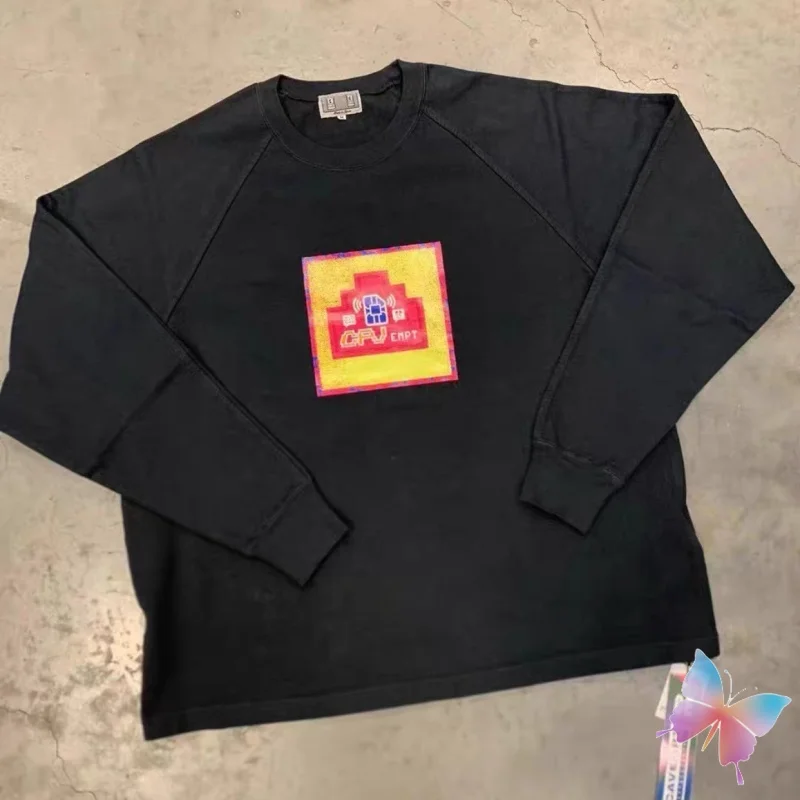 

Хип-хоп Улица CAVEMPT Топы с длинными рукавами Vinatge Киберпанк Нерегулярный узор Абстрактная картина маслом Футболка с круглым вырезом Мужчины Женщины