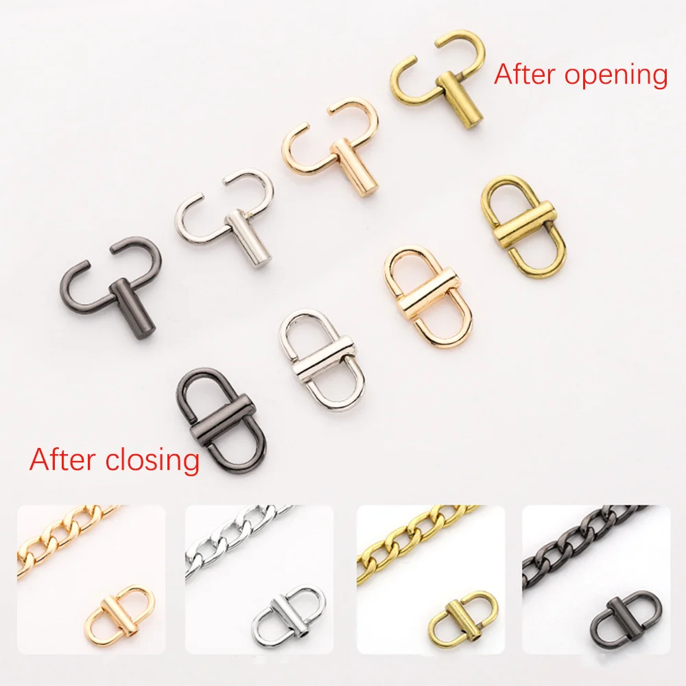 Adjustable Metal Buckle Bag Chain Strap Length Shorten Shoulder Crossbody Handbag Bags Accessories Buckle Silver Chain Buckle