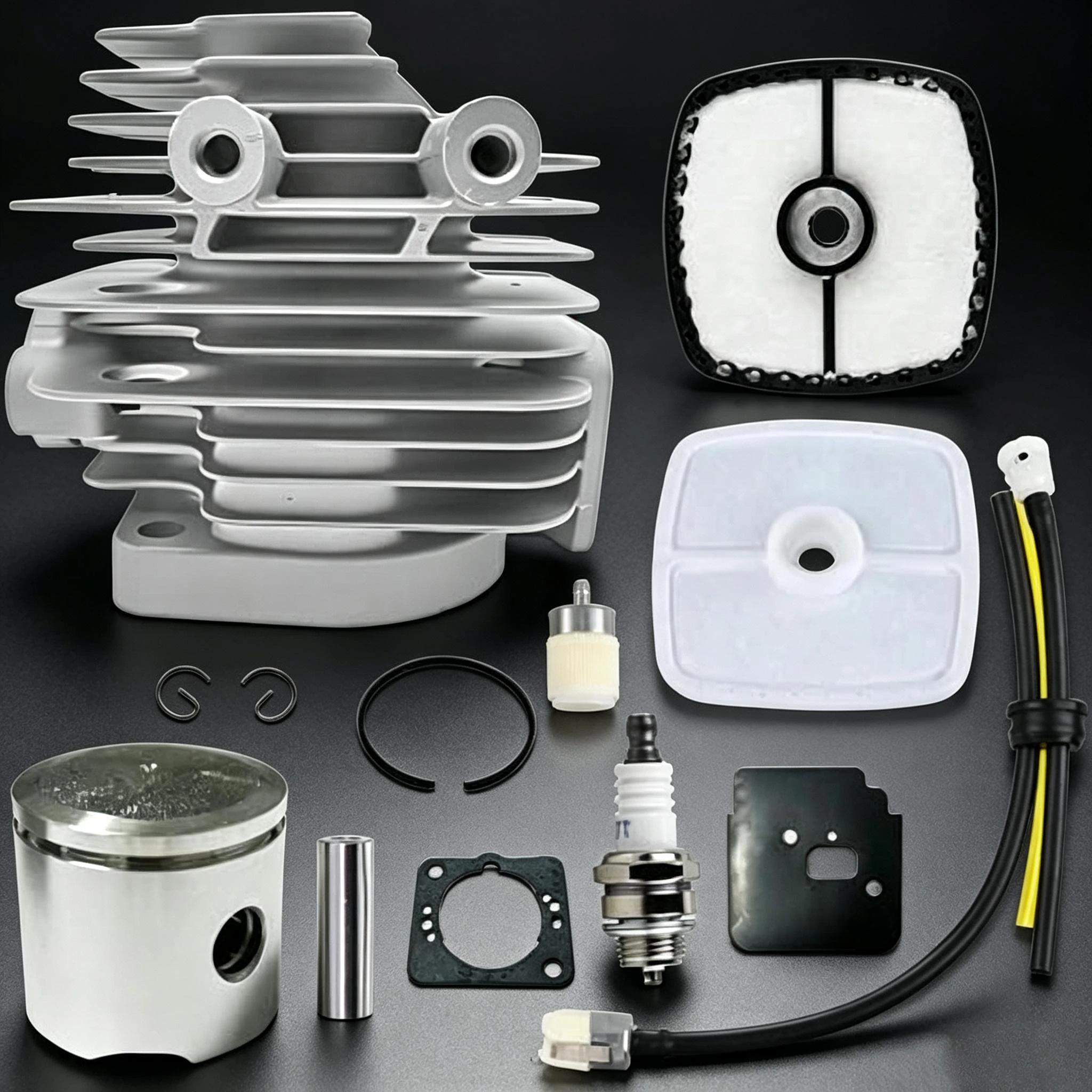 Cylinder Kit A130002100 for Echo PAS225 GT225 GT225L PE225 Engine Repair Kit with Air Filter 2 58 inch and Fuel Filter 5 mm