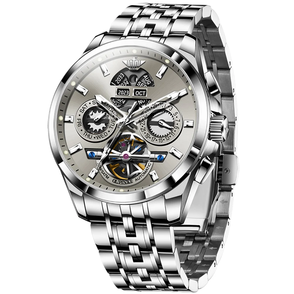 OUPINKE 3251 Herenhorloge Automatisch Datum Holle Skelet Luxe Automatisch Mechanisch Handopwinder Topmerk Waterdicht Mannenhorloges - afbeelding 2