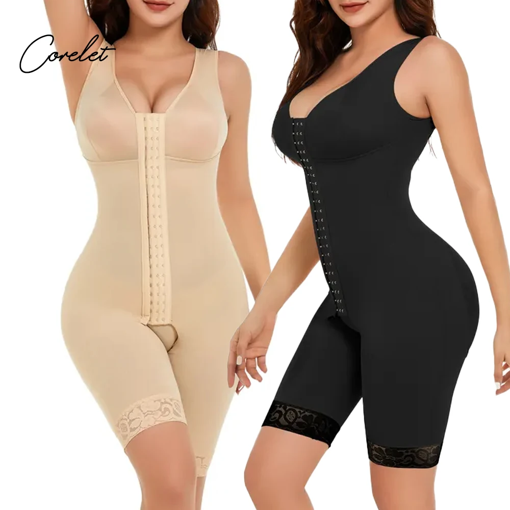 Plus Size Stage 2 Faja High Compression Body Shaper Tummy Slimmer Postpartum Fajas High Compression Body Suit Shapewear Women