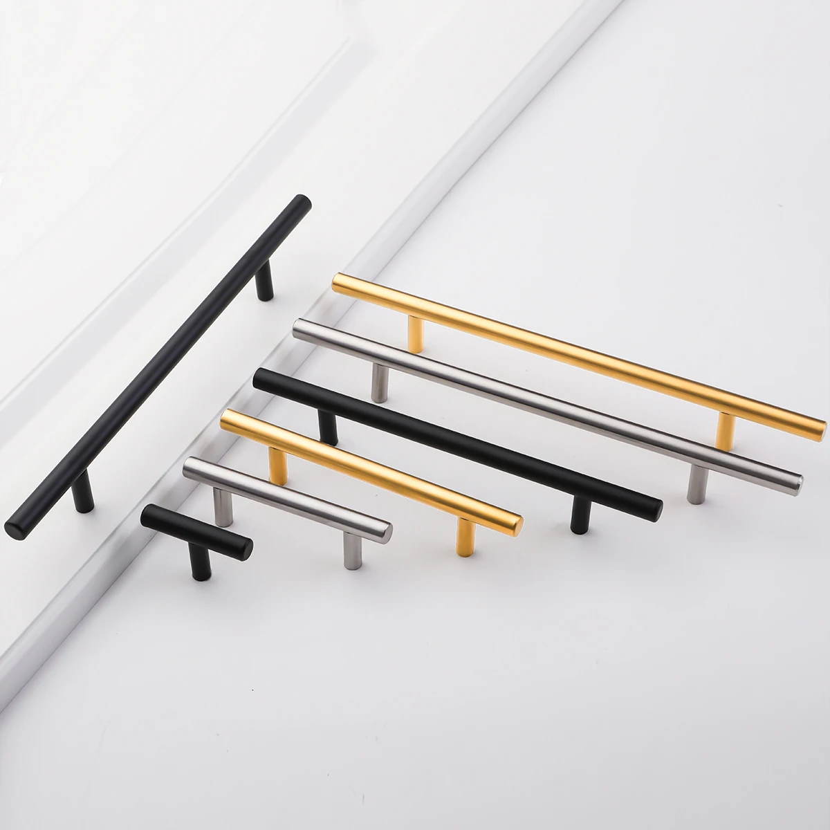 PQB 50mm-500mm Stainless Steel Kitchen Door Cabinet T Bar Handle Pull Knob cabinet knobs furniture handle cupboard drawer handle