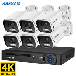 New 4K Security Camera System 8MP Audio Mic CCTV POE NVR AI Color Night Home Video Surveillance Camera Outdoor Set