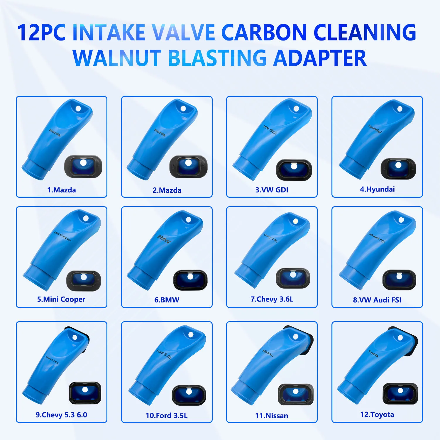 12PCS blue black walnut sandblasting joint car carbon removal machine engine carbon deposit walnut sand cleaner