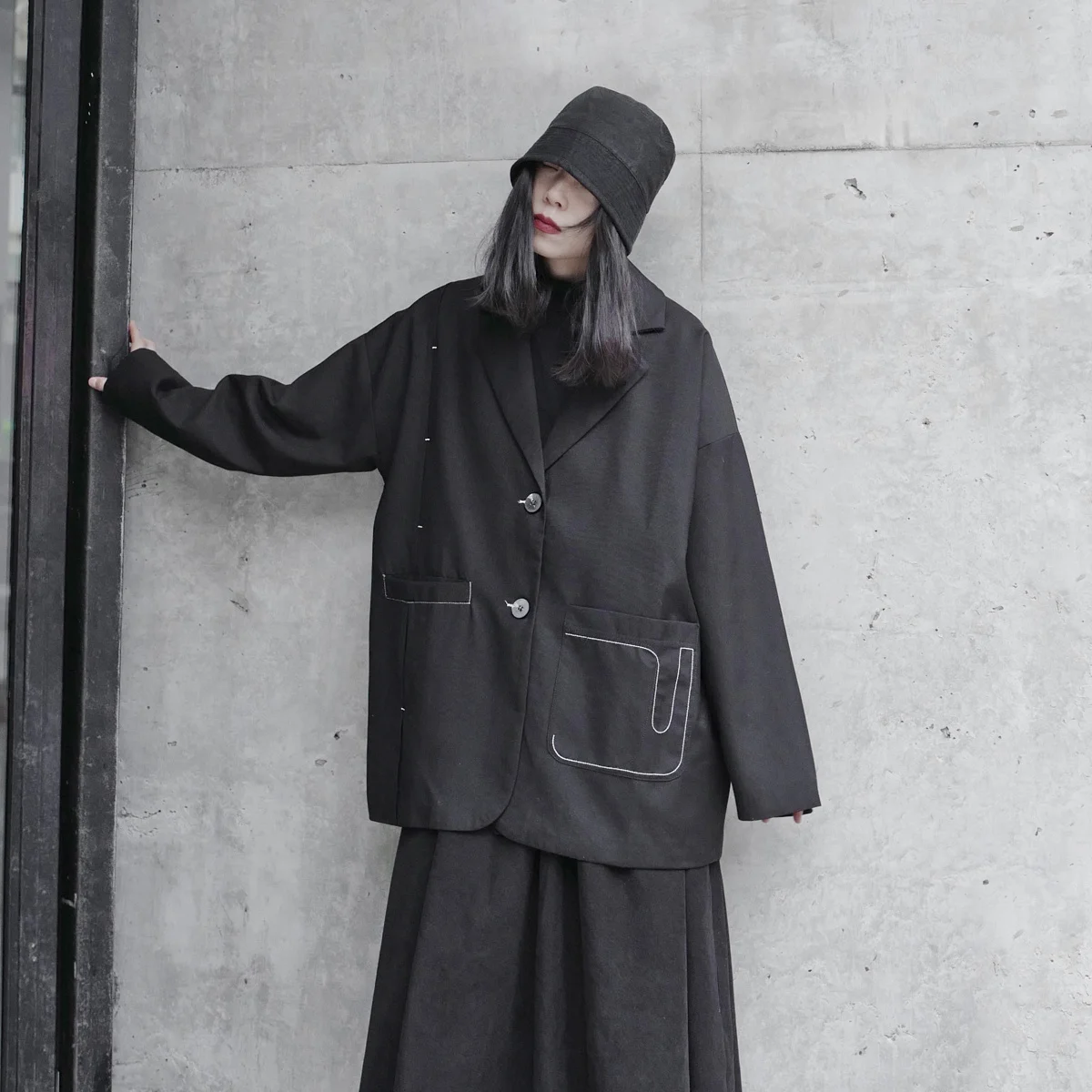 UMI MAO Yamamoto Dark Autumn Winter Design Sense Small Group Blazers Coat Women Loose Boyfriend Style Asymmetric Tide Y2K