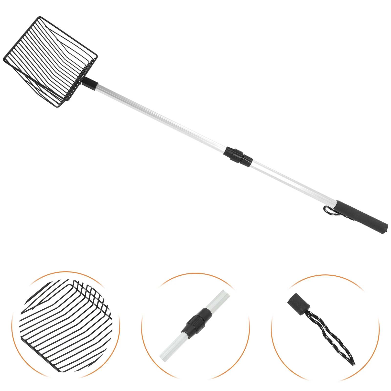 

Cat Litter Scoop Extended Handle Lightweight Durable Aluminum Plastic Household Pet Litter Cleaning Tool For Kitten Reusable