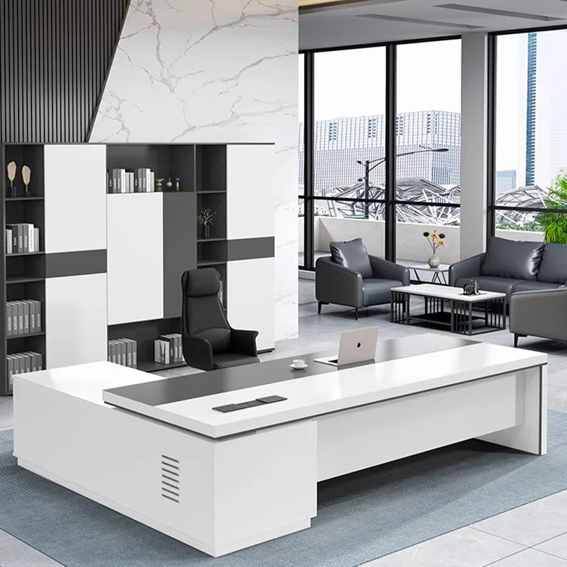 Minimalist Modern Office Desk Drawers Corner Reception Luxury Storage Computer Desks White European Mesa Escritorio Furniture