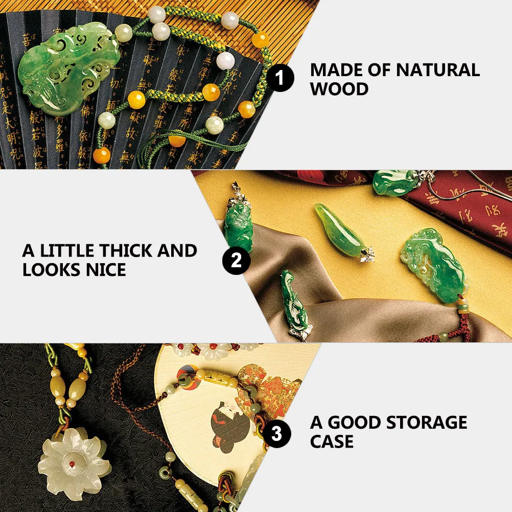 

1Pcs Wooden Jewelry Storage Box Retro Thick Natural Wood Storage Case for Home Desktop Retro Gift Box for Bracelets Watches