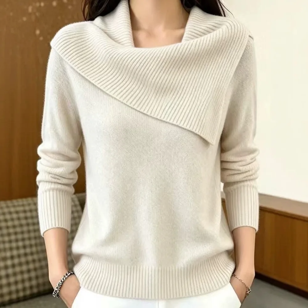 2026 Autumn/winter New Collection: Loose-fitting 1240;casal,§124; And Effortlessly Stylish Chic Women's Sweater With A Turn-do
