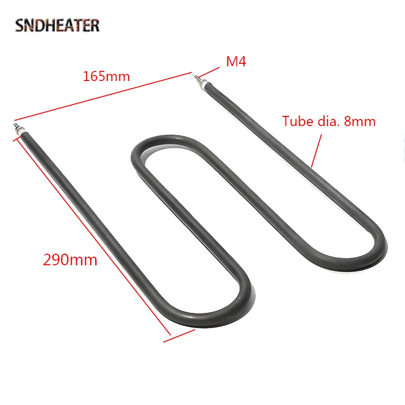 SNDHEATER W/M Shape Electric Heating Element 230V 1200W Double U Oven Heater Green 304Stainless Steel 290MM Hot Temperature Heat