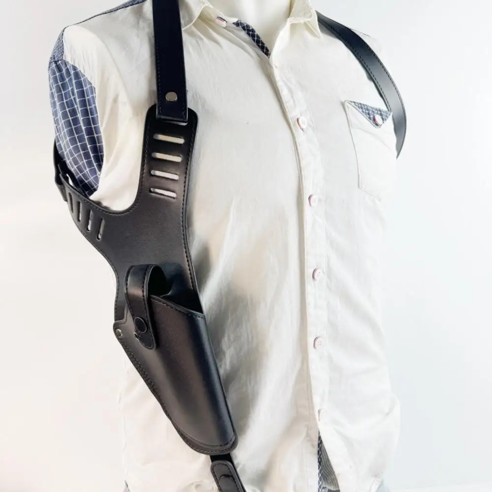 Waist And Armpit Cowhide Single Shoulder Gun Holster, Diagonal Shoulder Strap Gun Holster
