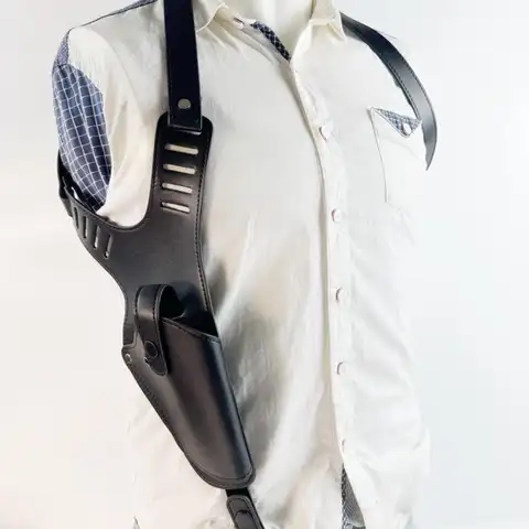 Kabura na pistolet ze skóry bydlęcej na jedno ramię, do noszenia w pasie i pod pachą, kabura na pistolet z ukośnym paskiem na ramię.