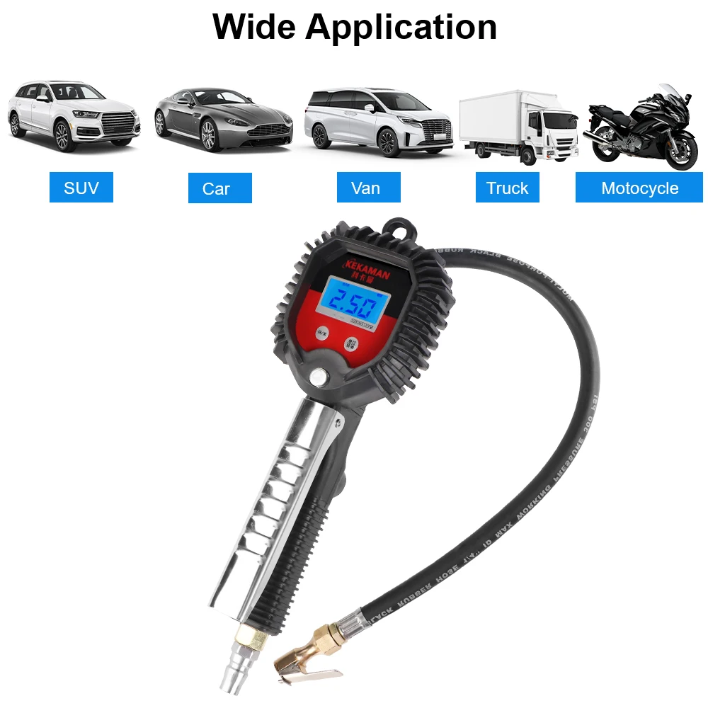 Inflator Pump Tools 0-16Bar Digital Tire Inflator Tire Air Pressure Monitoring Gauge Tester Multifunctional Car Motorcycle