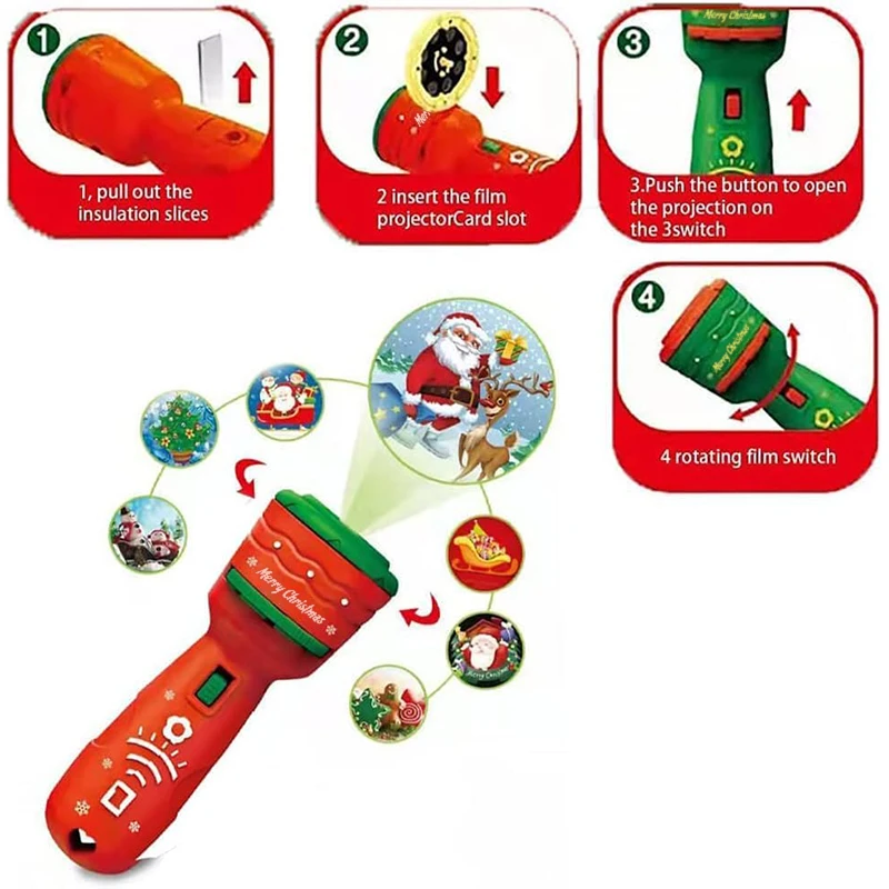 الإسقاط مصباح يدوي العارض الشريحة آلة القصة لعبة وقت النوم فتاة صبي مصباح متوهجة الاطفال عصا الضوء التعليم لعبة هدية عيد الميلاد #4