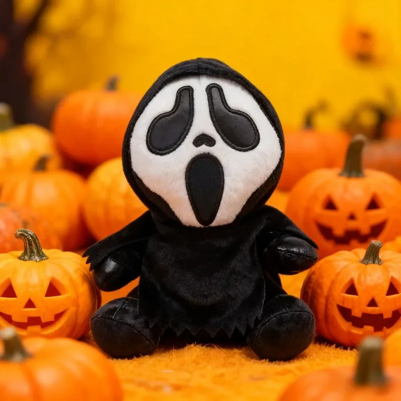

ГОРЯЧАЯ-18 см Ghostface, плюшевая игрушка, фигурка смерти, кукла ужасов, мягкая гримаса, игрушка на Хэллоуин, кукла, рождественское украшение, кукла, подарки