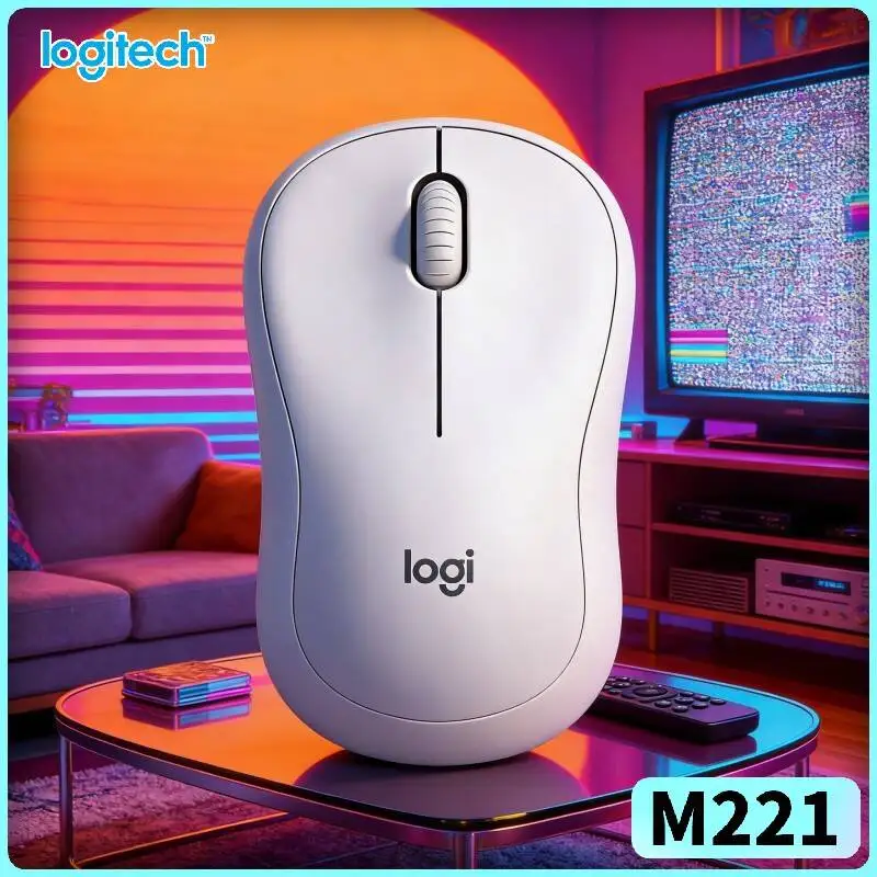 Logitech M221 Silent Optical Mouse - Portable Design, 10m Range, 18-Month Battery, Laptop Desktop PC Mac Kits